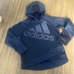 Adidas little girls black hoodie sweatshirt